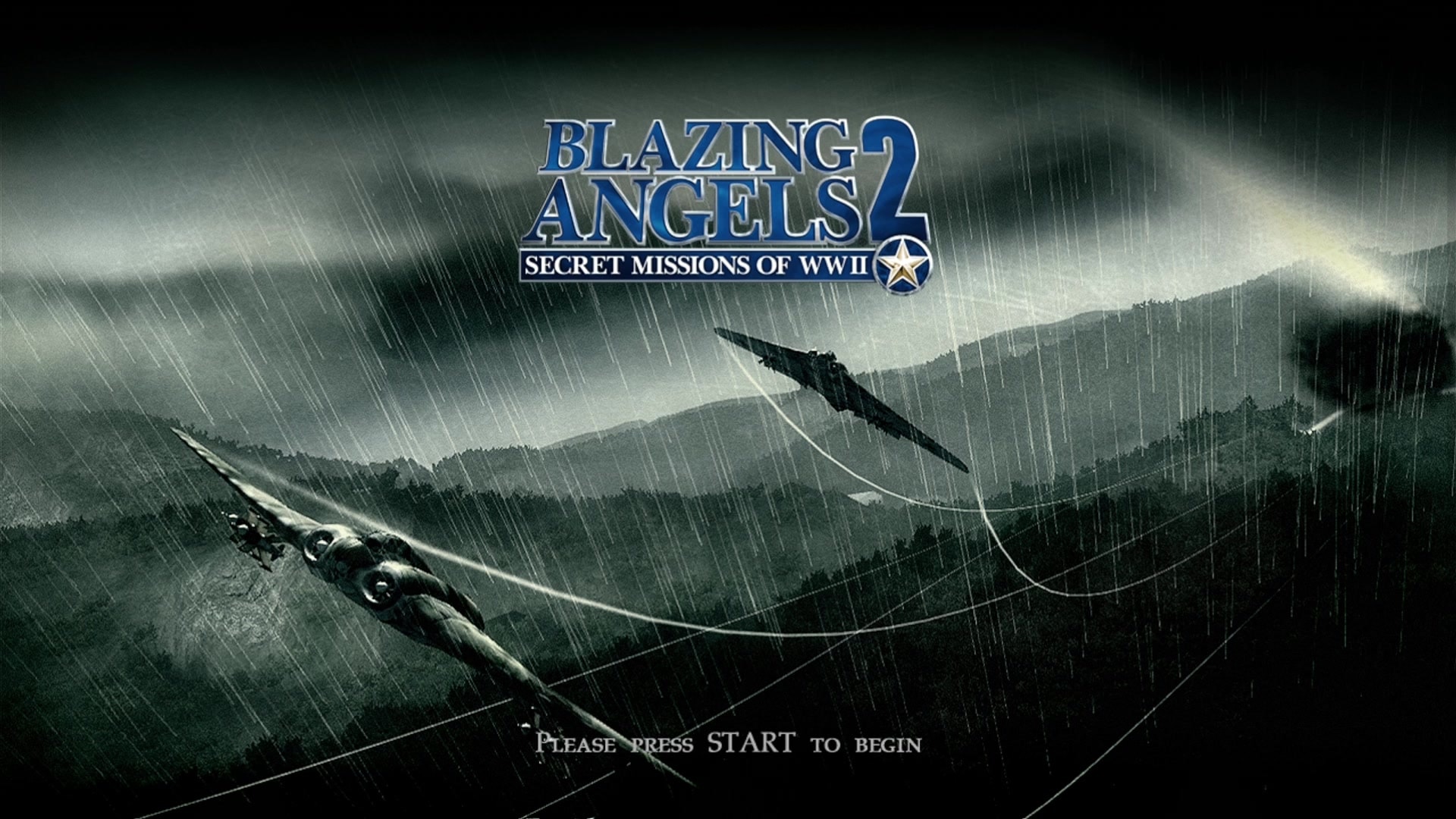 Blazing Angels 2: Secret Missions of WWII title screen for Xbox 360